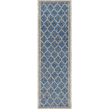 Trebol Moroccan Trellis Textured Weave Indoor/outdoor Runner Rug